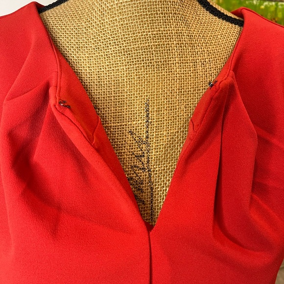 Banana Republic NWT Midi Sheath Dress Red Keyhole Neckline Size 8 - Picture 4 of 11